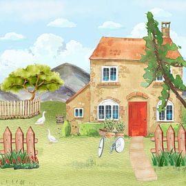 Illustration d'un charmant gîte à la campagne sur Geovia