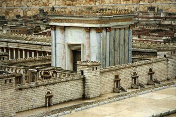 Model van de tweede tempel, Jeruzalem, Israël.