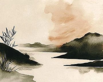 Rivierlandschap | Whispered Serenity van Zen en Meer