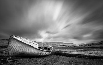 Verlaten schip in Schotland op het eiland Skye