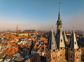 Sassenpoort oude poort in Zwolle tijdens zomer zonsopgang van Sjoerd van der Wal Fotografie thumbnail