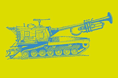 Trumpet Tank - geel/blauw