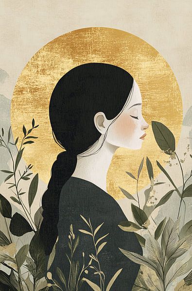 Woman with plants and sun by Imperial Art House