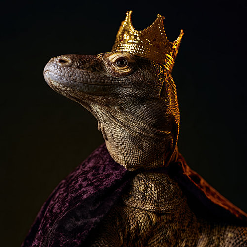 Komodovaraan als koning