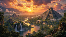Fantasy Wall Art: LOST PLACES - Het verlaten rijk van de Maya van INFERAURUM - Dark Fantasy Wall Art & Poster