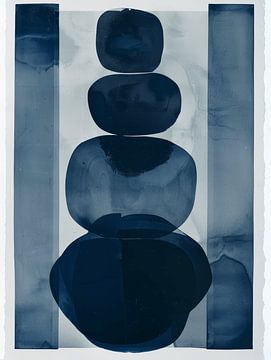 Indigo, modern en abstract van Carla Van Iersel