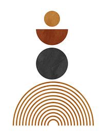 Modern Geometric Abstract Art in Earth Tones by Online Arts