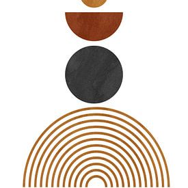 Art abstrait géométrique moderne dans des tons ocres sur Online Arts