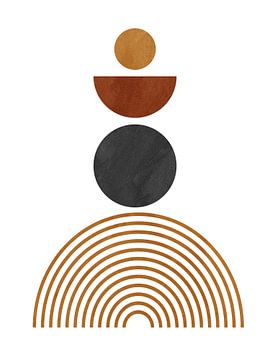 Moderne Geometrische Abstrakte Kunst In Erdtönen von Online Arts