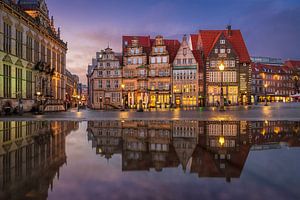 Regnerischer Abend in Bremen, Deutschland
