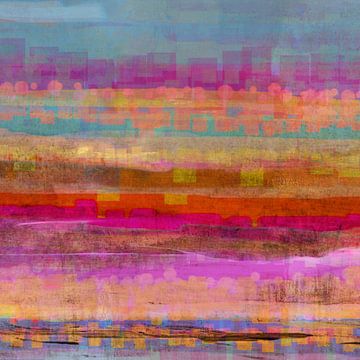 geometrisch landschap spaanse nacht 111 van Claudia Gründler