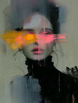 Modern en abstract portret  van Carla Van Iersel