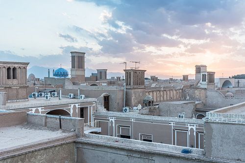 Zonsondergang boven de woestijnstad Yazd | Iran