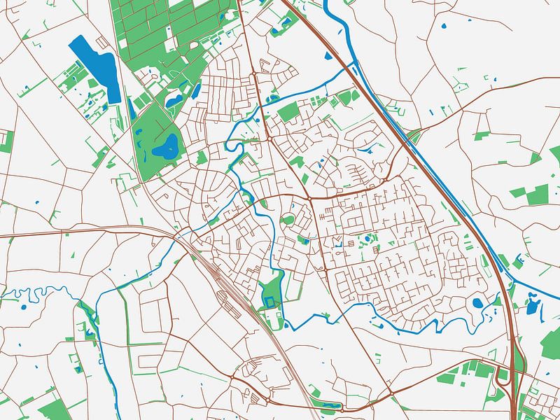 Karte von Boxtel im Stil von Urban Ivory von De Kaartenwinkel
