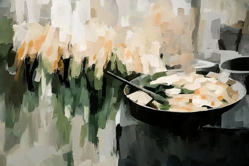 Abstraktes Küchenstillleben in Schattierungen von Imperial Art House