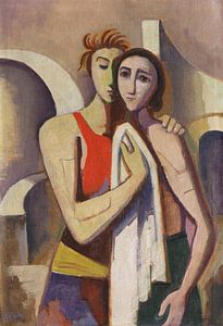 Karl Hofer, Mädchen vor einer Architektur, 1949