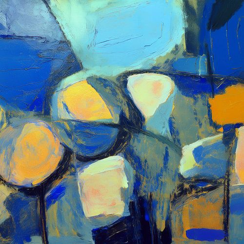 Blauw en gele onderbrekingen van Nop Briex