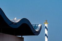 The fish ladder and Lange Nelle lighthouse