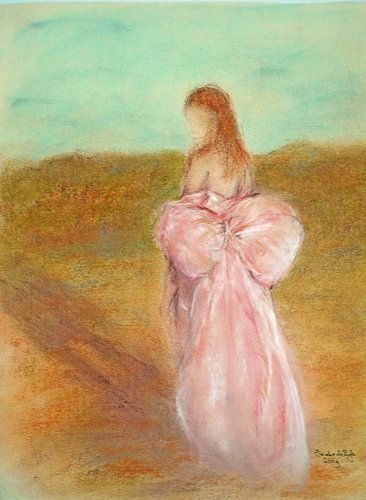 Portrait figuratif abstrait. Peint à la main.