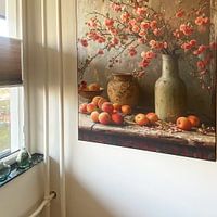 Photo de nos clients: Fleurs et pêches, nature morte par Studio Allee, sur ArtFrame