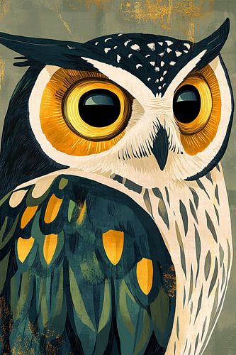 Illustration artistique d'un hibou