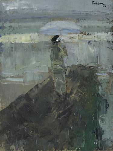 James Ensor, Lady by the Breakwater, 1880