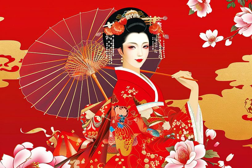 picturesque Japanese sculpture Geisha portrait by Egon Zitter