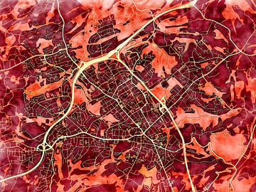 Karte von Velbert im stil 'Amber Autumn' von Maporia