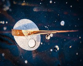 Comet past icy moon by Roel Jonker