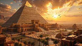Fantasy Pharaoh Wall Art: PYRAMET - Een Oude Egyptische Stad voor een Monumentale Piramide