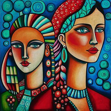 Twin sisters looking straight at you no.7 by Jan Keteleer