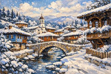Koprivshtitsa, Bulgaria an impressionist painting. by Gallery Hoppenbrouwers