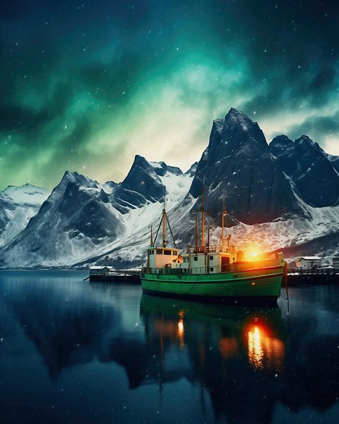 Polarlichter im Winter von fernlichtsicht