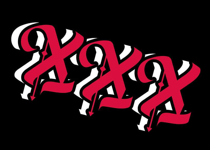 XXX Alphabet Red Colour by shichiro ken