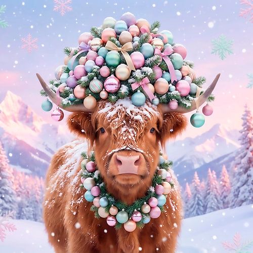 Schotse Hooglander met kerst...