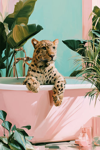Leoparden-Badewanne Badezimmer B | Tropisch