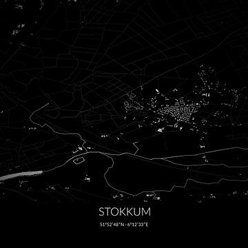Schwarz-weiße Karte von Stokkum, Gelderland. von Rezona