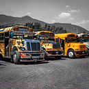 Autobus à Guatamala Couleur Noir Blanc par Casper Poot Aperçu