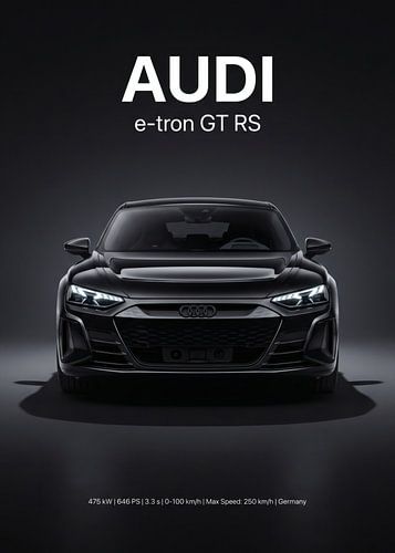 Front view of a sleek black audi rs etron gt luxury electric sports car