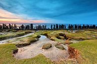 Zonsondergang boven het Nederlandse Wad van Marjo Snellenburg thumbnail