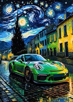 De groene Porsche 911 GT3 RS Sterrennacht van MIROKKU