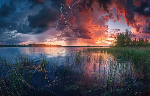 Dark clouds: thunderstorm approaching