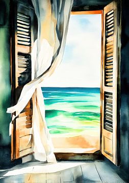 Sea view - Watercolour window by Niklas Maximilian