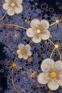 Blumen auf Deep Blue