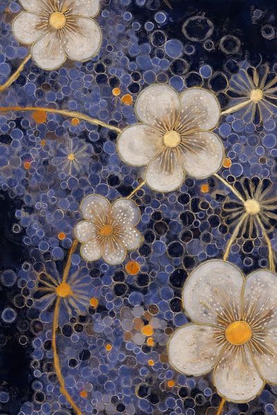 Flowers on Deep Blue by Whale & Sons