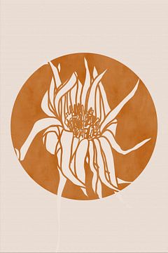 Japandi botanical flower on terra no. 7 by Dina Dankers