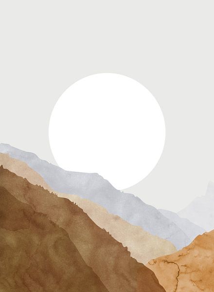 Boho moon and mountains, Rosana Laiz Blursbyai by 1x