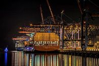 Containerschiff bei Nacht von Alexander Schulz Miniaturansicht