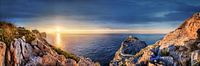 Landscape near Formentor on the island of Mallorca at sunset.