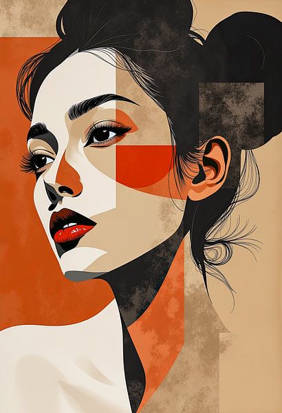 Portrait minimaliste d'une femme. par AVC Art Studio